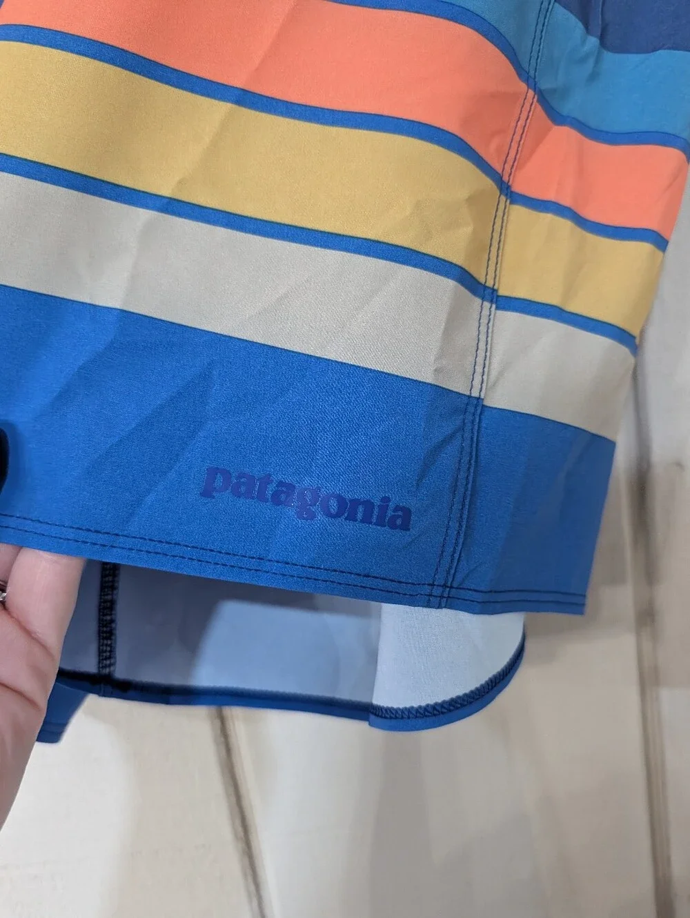 Patagonia Hydropeak‎ Striped Mens Board Short Swim Trunks Unlined 42